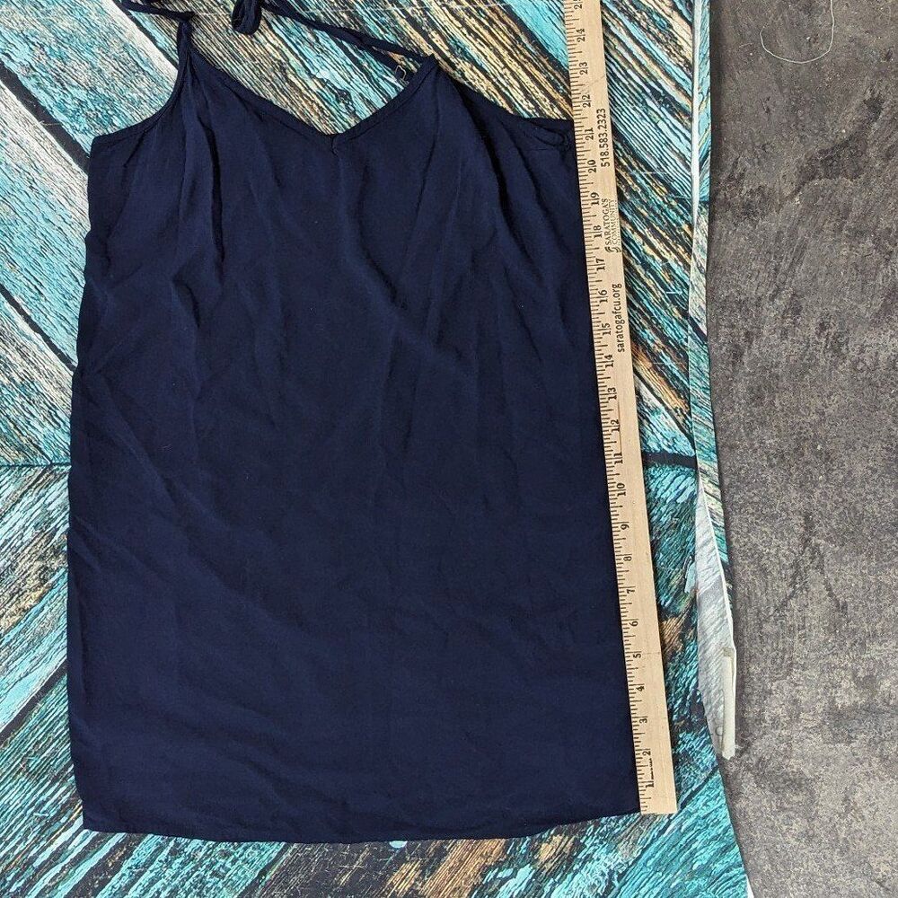 VTG Y2K Abercrombie & Fitch Navy Blue VNeck Floral Eyelet Mini Dress Boho Chic - Picture 9 of 9